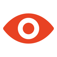 01 A red eye with an o in the middle of it.