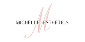 A pink and black logo for michelle esthetics