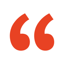 A red quotation mark symbol stands boldly on a white background, embodying the precision and clarity essential in digital marketing.